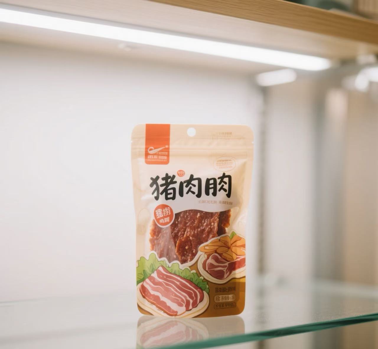 猪肉脯包装自动化方案：给袋式包装机高效完成小包进大包流程